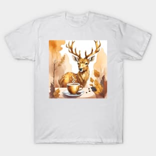 deer with coffee T-Shirt